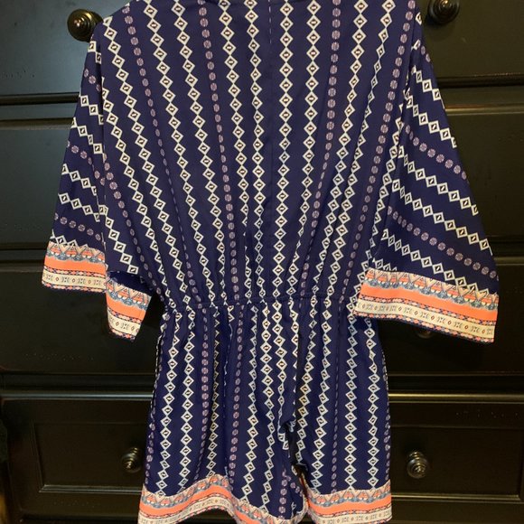 Jumpsuit, Blue with diamonds, large, poly, handmade in India - Picture 4 of 7